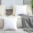 thumbnail image 1 of Decorative Pillow Covers 18x18 Supersoft Striped Velvet Throw Pillow Covers Set of 2 Cushion Cover for Chair, 18 x 18 inch, Pure White, 1 of 14