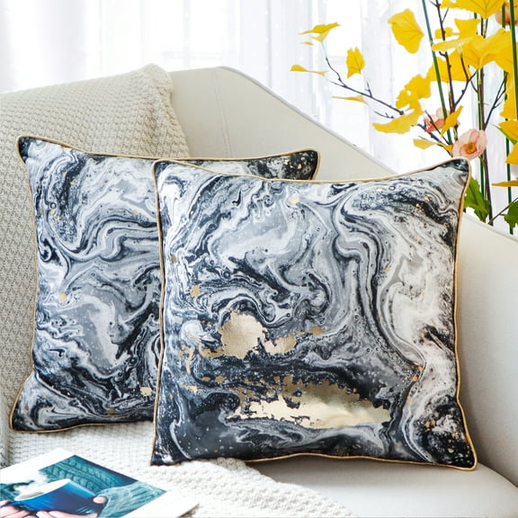 Decorative Pillow Covers Cases, GREAGLE 2- Pack Soft Cotton Throw Cushion Covers for Living Room Couch Bed Sofa Chair Home Decor Decorations, 18 x 18 inch / 45 x 45 cm