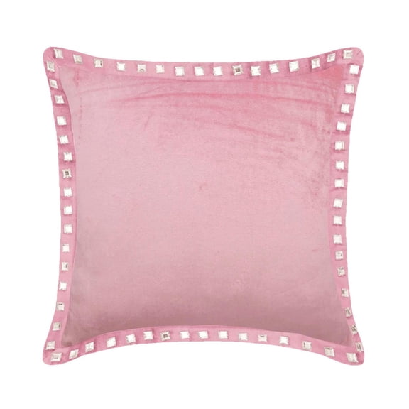 Decorative Pillow Covers, Decorative Pillow Covers 18x18 inch (45x45 cm) Pink, Velvet Throw Pillow Covers, Handmade Pillow Covers, Solid Color Throw Pillow - Pink Crystal Palace