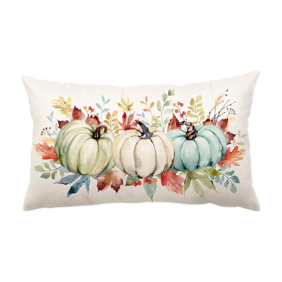 Fall Pumpkin Linen Pillow Cover, Thanksgiving Seasonal Decor Pillowcase, Farmhouse Style Great Housewarming Gift for Fall Home Decor