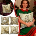 thumbnail image 1 of Decorative Pillow Featuring Reindeer and Snowflake Designs for Sofa Cushions Ideal Holiday Addition to Home 4PCS, 1 of 8