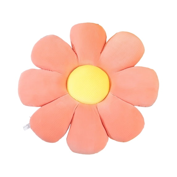 Decorative Pillow, Pillow Decorative, 15 in Daisy Shape, Peach Finish, Floor Lounging, Spring Decor, 1 Pc