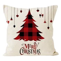 Decorative Pillows, Inserts & Covers Hwkond Christmas Tree Throw Pillow Covers 18X18in Festive House Decor For Couch Sofa And Office Machine Washable Polyester Zip Closure No Inser,Up to 25% Off