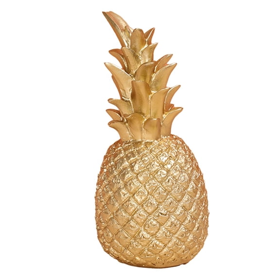 Decorative Pineapple Resin Ornament For Home Décor, Elegant Gold, White And Black Statue For Entrance Hall, Living Room, Bookcase, Wine Cabinet Or Dining Table, Stylish centerpiece(Large Gold)