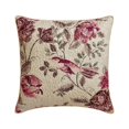 thumbnail image 1 of Decorative Pink 20"x20" (50x50 cm) Throw Pillow Covers, Cotton Bird, Printed, Pearl & Quilted Throw Pillows For Sofa, Floral Pattern Contemporary Style - Eileen, 1 of 3