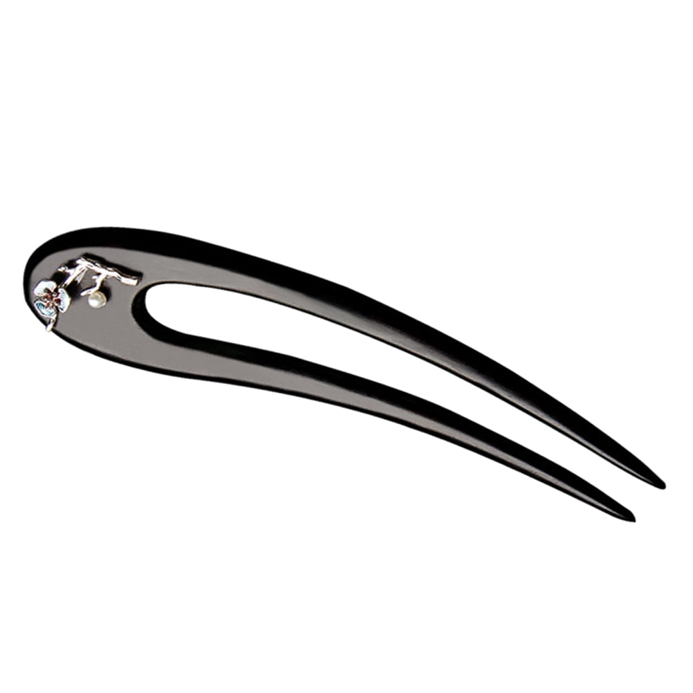 Decorative Pins Hair U Ebony Wood Hairpin Double Ushaped (ebony Moon