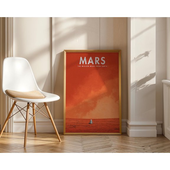 Decorative Planets Retro Mars Astronaut Decoration Figure Living Room Bedroom Office Decor Wall Art Unframed Paper Print