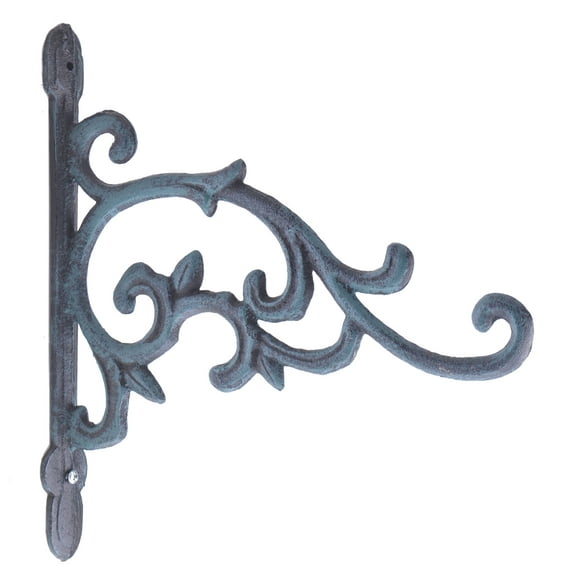 Decorative Plant Hanger - Flower Bud Vine - Verdigris Cast Iron - 9.25" Deep