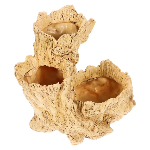 Decorative Planter Platter Tree Root Resin Vintage Pot Flower Pot Tabletop Pots and Pot Container Home Decor ( Yellow )