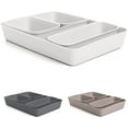 thumbnail image 1 of Decorative Plastic Desk Drawer Organizer Tray, White (Set of 5) Open Home Storage Bins Organizer Baskets, for Organizing Closet Shelves Drawer Shelf - Ribbed Collection, 1 of 6