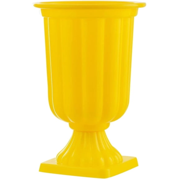 Decorative Plastic Flower Vase for Party or Home Decor (Yellow)