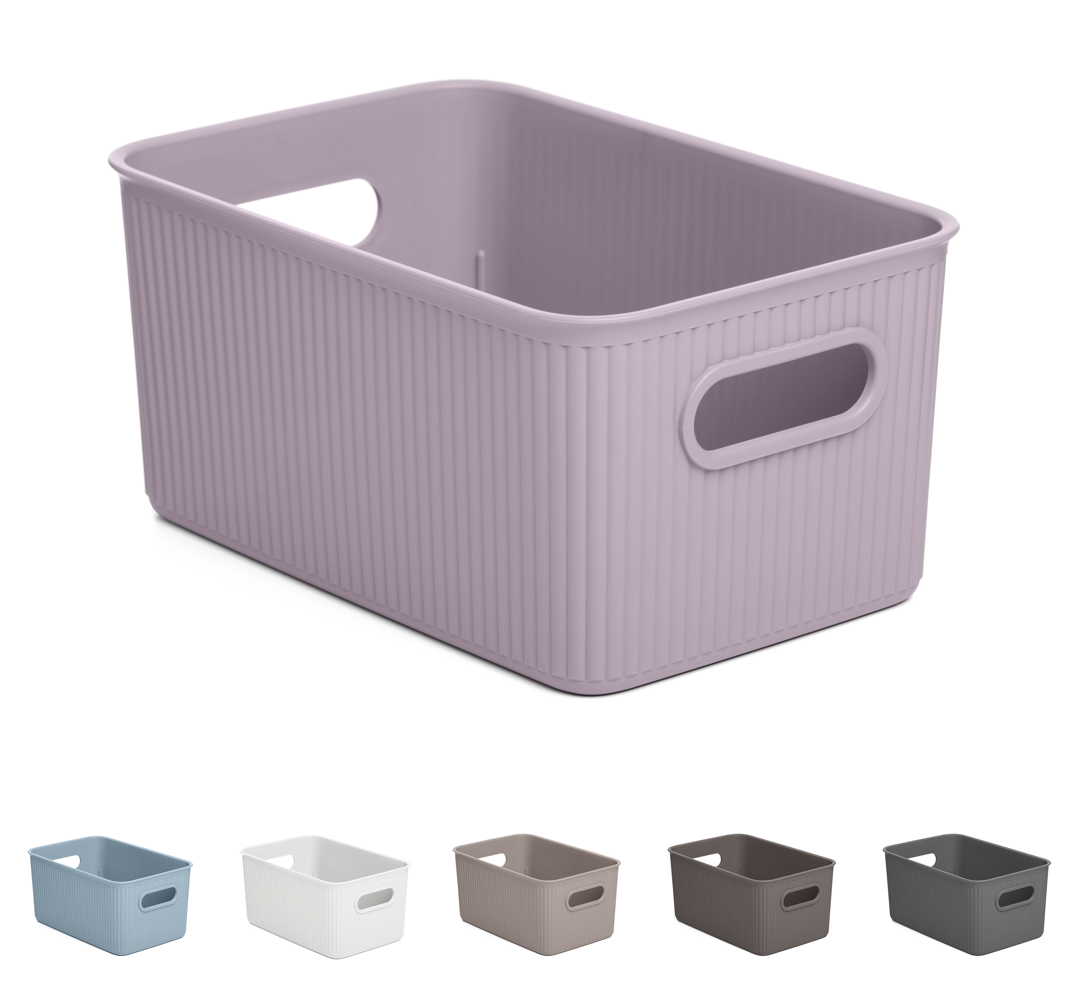 Superio 5 L Ribbed Storage Bin Lilac