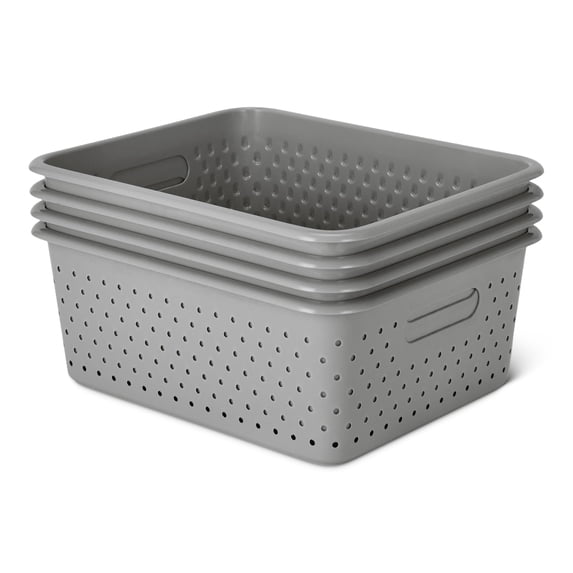 Purpose Icon Draw Decorative Plastic Storage Baskets, Multi-Purpose Organizer Bins with ...
