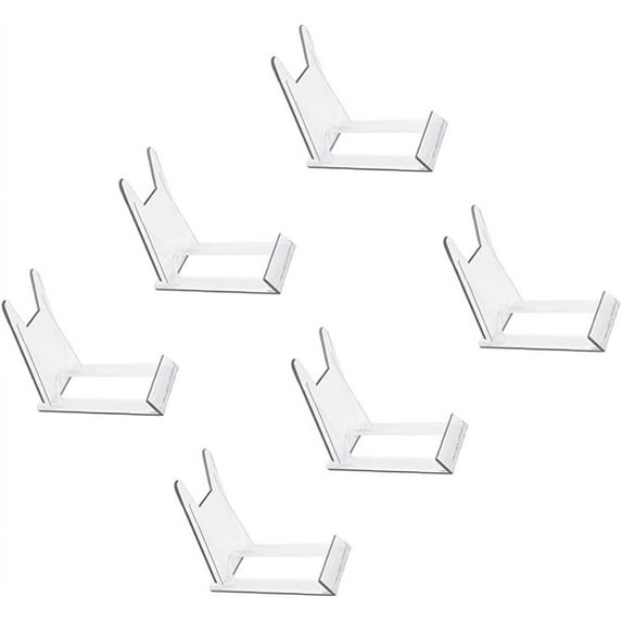 Decorative Plate Easel Stand 6pcs Clear Plastic Easel Display Stands Decorative Plate Dish Picture Book Artworks Holder Art Holder Easel