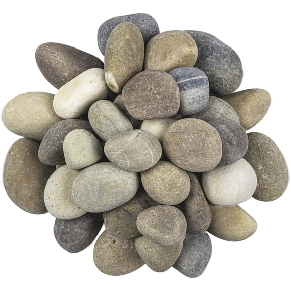 Decorative Polished Multicolor Pebbles, 1 inch - 2.5 inch, 40 lb. Bag