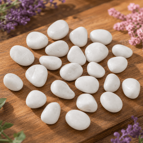 Decorative Polished White Stones 1 to 2 Inch River Pebbles 5-lb Bag