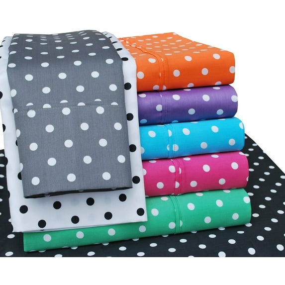 Decorative Polka Dot Sheet Set Grey / Queen