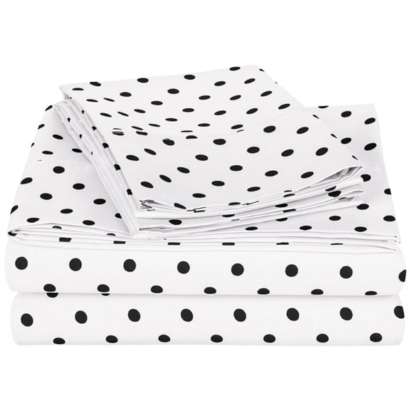 Decorative Polka Dot Sheet Set White / Queen