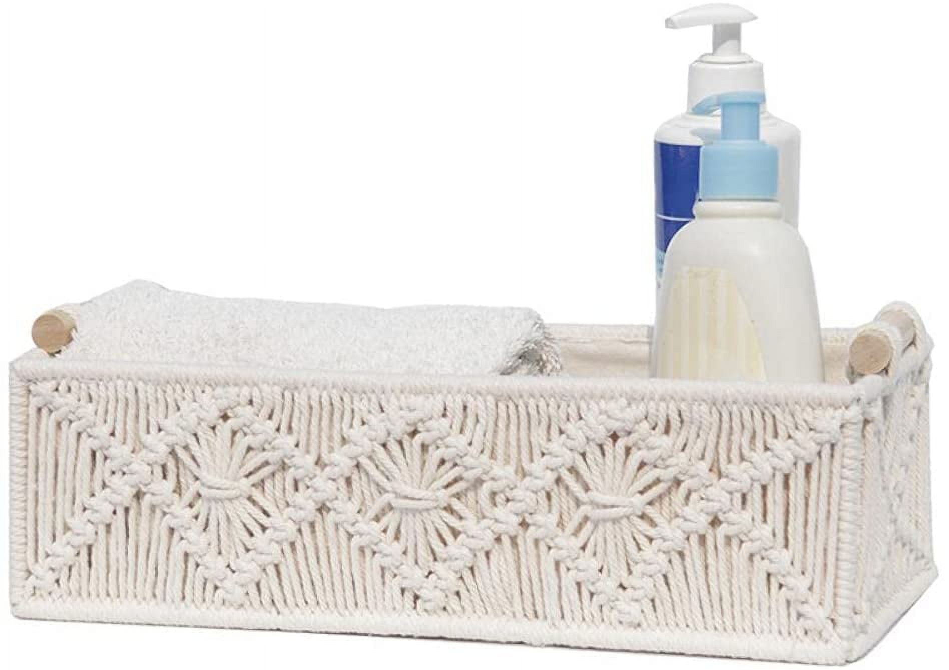 Decorative Pom Pom Storage Basket Bohemian Style Decorative Woven Countertop Basket