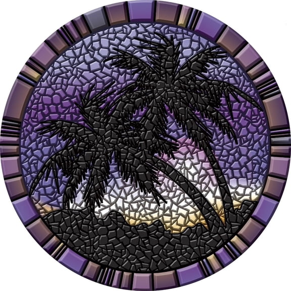 Purple Palm Trees 59" Decorative Poolmat - Mosaic Pool Art