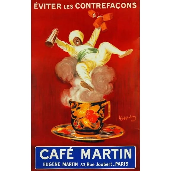 Decorative Poster. Fine Graphic Home Art Design. Cafe Martin Advertisement. 24 x 36 Inch Poster