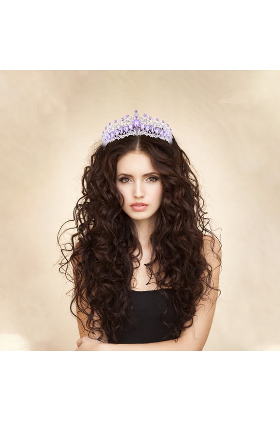 Decorative Princess Dazzling Rhinestone Silver Metal Tiara Crown Headbands Wedding Birthday Party Prom Headpieces for Brides Bridesmaids Women Girls Teens Kids