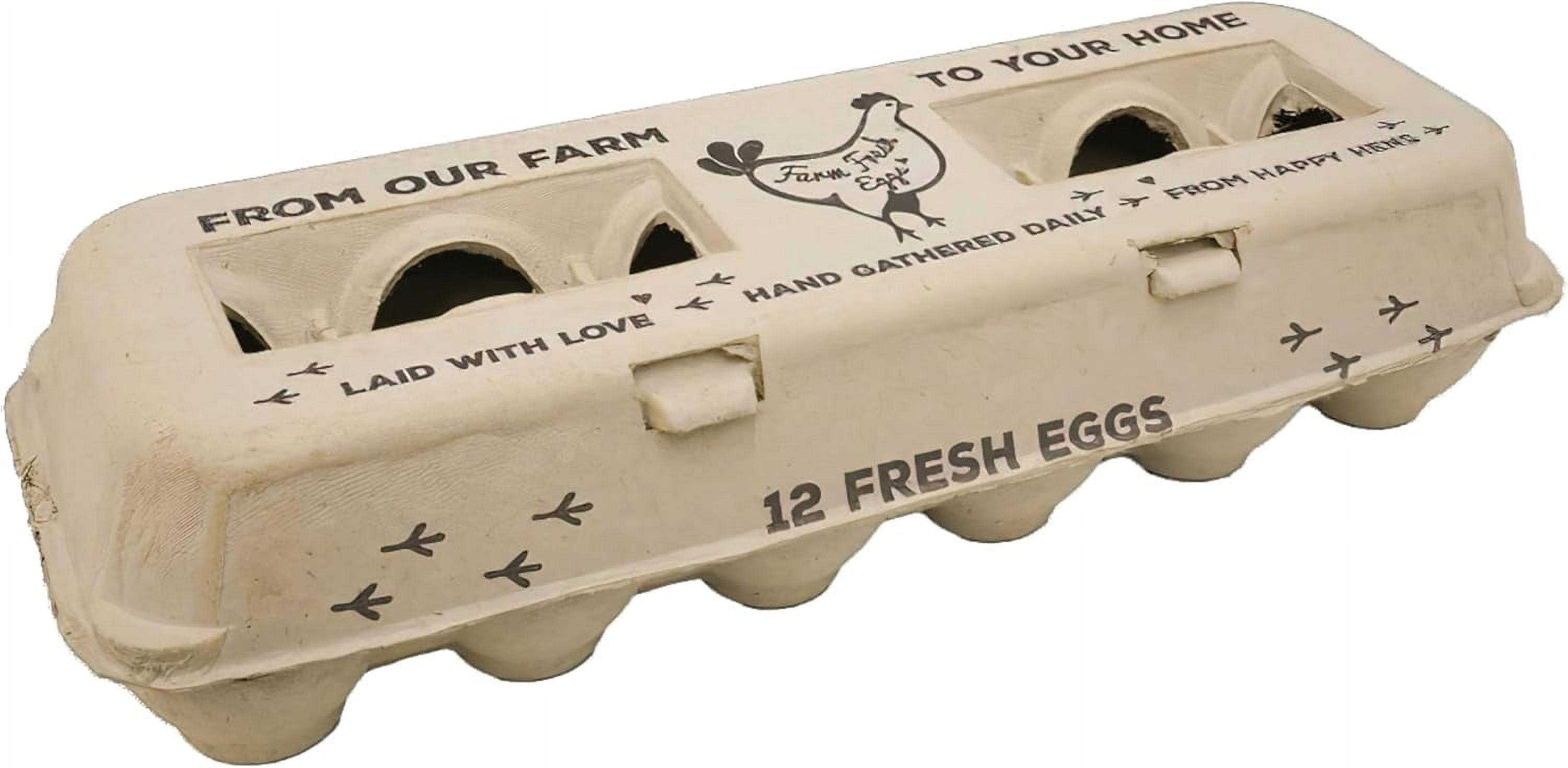 Stromberg's Grade A Large Printed Egg Cartons - Eco-Friendly, Recycled, 250 Pack