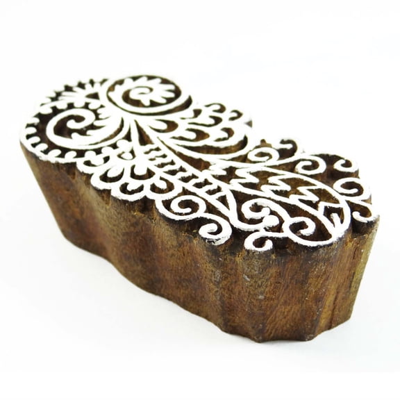 Decorative Printing Block On Fabric Floral Pattern Fine Art Textile Stamps