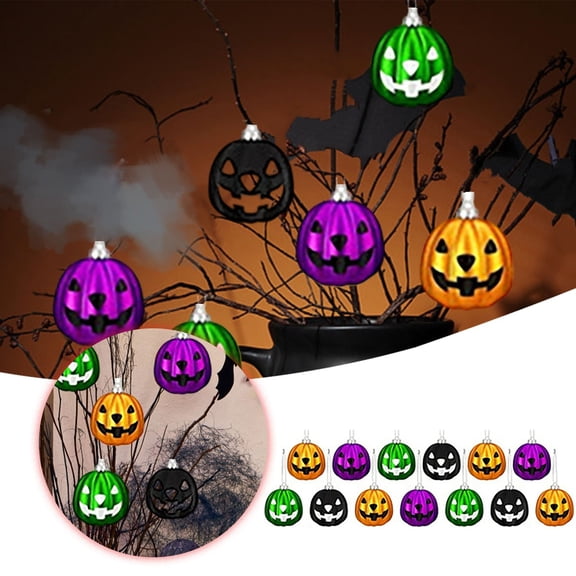 Decorative Product 12 Pcs Fall Pumpkin Pumpkin For Fall Hanging Thanksgiving Ornament For Small Halloween Black - 5cm