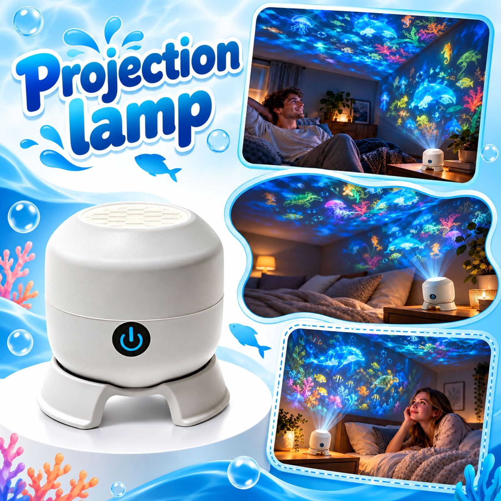 Rojection Formula Decorative Projection Lamp, LED Themed Pattern Projector for Ceiling ...