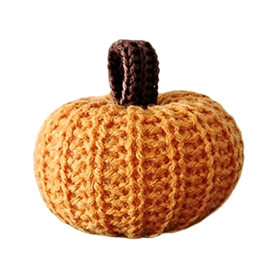 Decorative Pumpkin Knit Crocheted Fabric Pumpkin for Halloween Home Decor Rustic Farmhouse Table and Mantel Decoration for Indoor and Outdoor Display