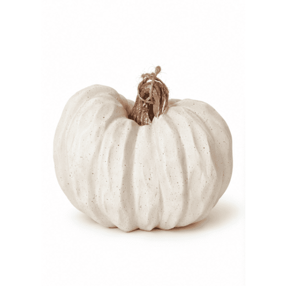 Decorative Pumpkin, Outdoor Safe, White, 6in