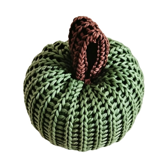 Decorative Pumpkin Sage Green Crocheted Pumpkin for Halloween Home Decor Rustic Farmhouse Style for Indoor and Outdoor Fall Displays
