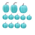 thumbnail image 1 of Decorative Pumpkins, 12Pc Artificial Pumpkins, Blue Halloween Decorations, Thanksgiving Decor Pieces, Set for Fall Party Tabletop, Shelf, Home Display, 1 of 5