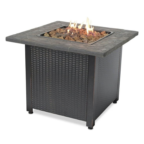 Decorative Push Button Outdoor LP Gas Fire Pit + Rocks