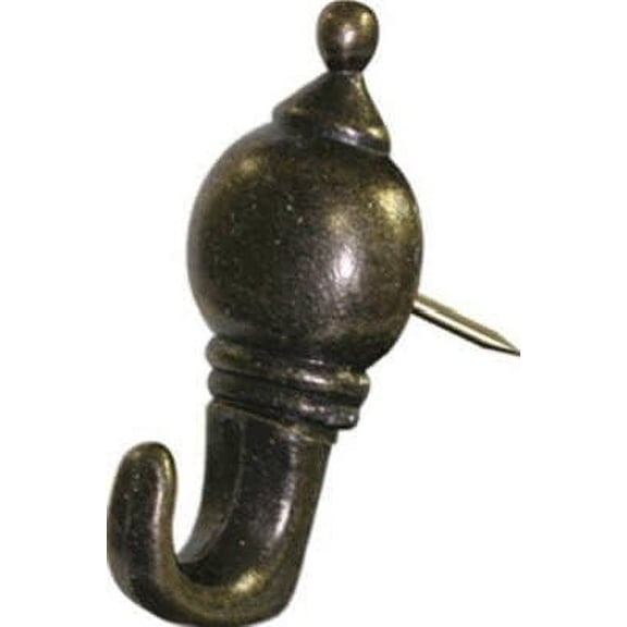 Hillman Decorative Push Pin Picture Hanger - Brass Wall Hook - Gold