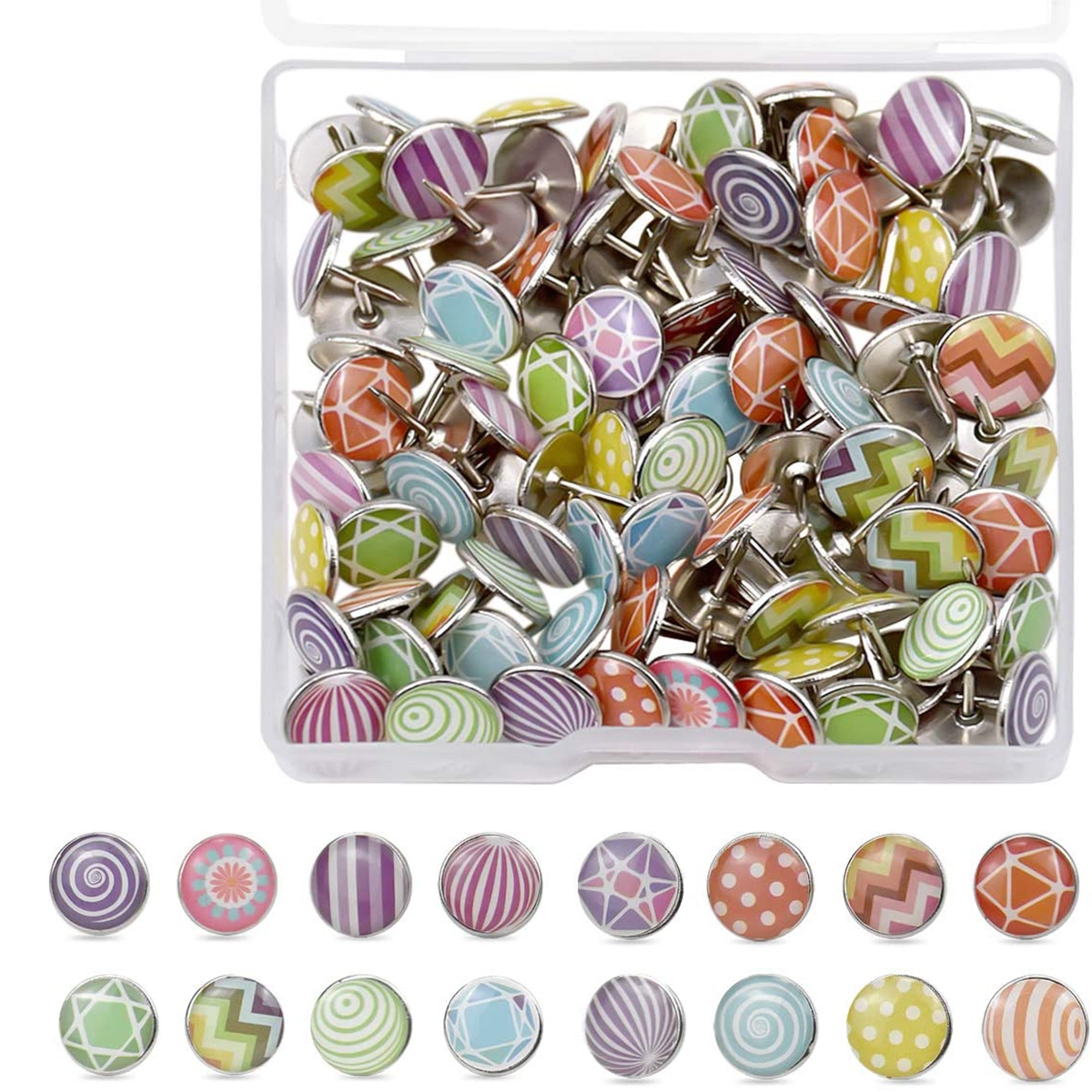 100Pieces Colors Push Pins Metal Pins Decorative Thumbtacks for Wall  Maps,Photos,Bulletin Board or Cork Boards - AliExpress