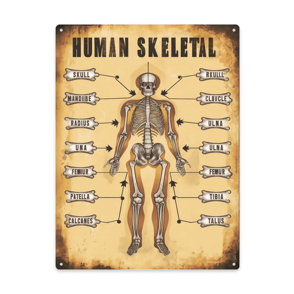 Decorative Quote Indoor Wall Art Based On Human Skeletal 12X16 Inch Metal Sign Home Bar Wall Decor Vintage Indoor Wall Decor Accent Indoor Decorative Wall Art