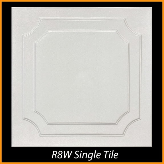 Decorative R8 lot of 24pcs White Styrofoam Glue Up Ceiling Tiles