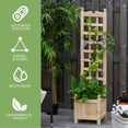 thumbnail image 1 of Decorative Raised Garden Bed with Wood Legs, Solid Wood Frame Planter Box with Drainage Holes and Flower shelf, Natural, 1 of 7