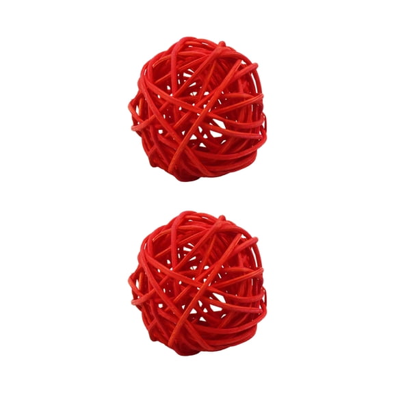 Decorative Rattan Balls, 2-Pack Wicker Woven Spheres for Vase Fillers, Table Centerpieces and DIY Home Decor
