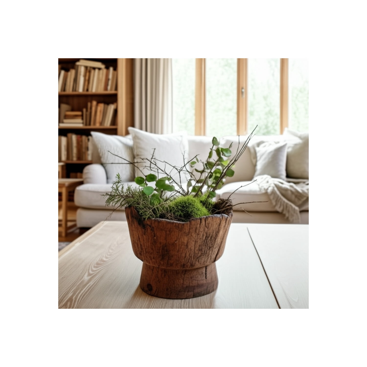 Decorative Reclaimed Wood Bowl for Coffee Table Decor - Large ...