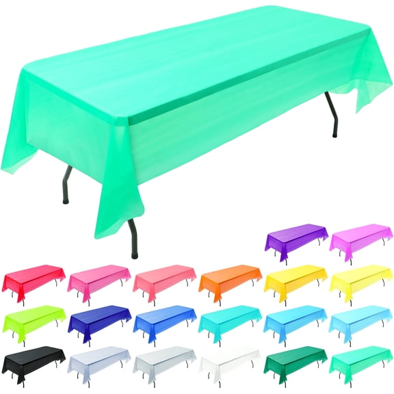 Decorative Rectangle Plastic Table Covers for Parties 54 x 108 Inch Set