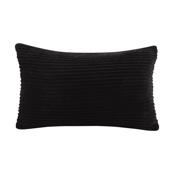 Decorative Rectangular Cushion Covers For Couch Sofa Bed, Soft Corduroy Striped Velvet High-Grade Blend Material, 2-Pack Set Machine Washable Easy To Clean Home Decor