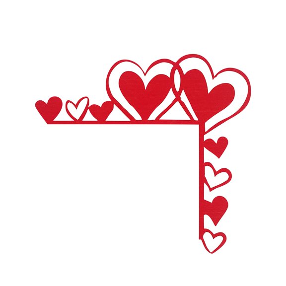 Decorative Red Heart Corner Embellishments for Scrapbooking, Card Making, and DIY Crafts Set of 10