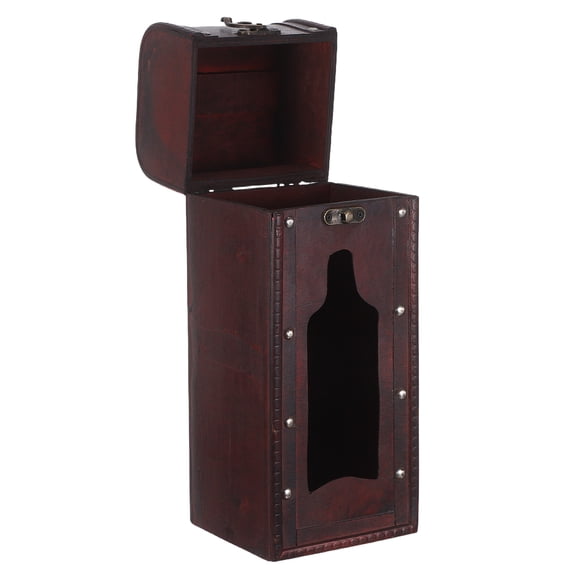 Decorative Red Wooden Wine Container with Sturdy Construction for Storage and Presentation