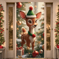 thumbnail image 1 of Decorative Reindeer Christmas Banner Cartoon Design Cute Deer Festive Gifts Holiday Decoration for Winter Party Indoor Celebration Holiday Gathering, 1 of 9