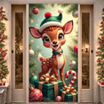 thumbnail image 1 of Decorative Reindeer Christmas Banner Cartoon Design Cute Deer Festive Gifts Holiday Decoration for Winter Party Indoor Celebration Holiday Gathering, 1 of 9