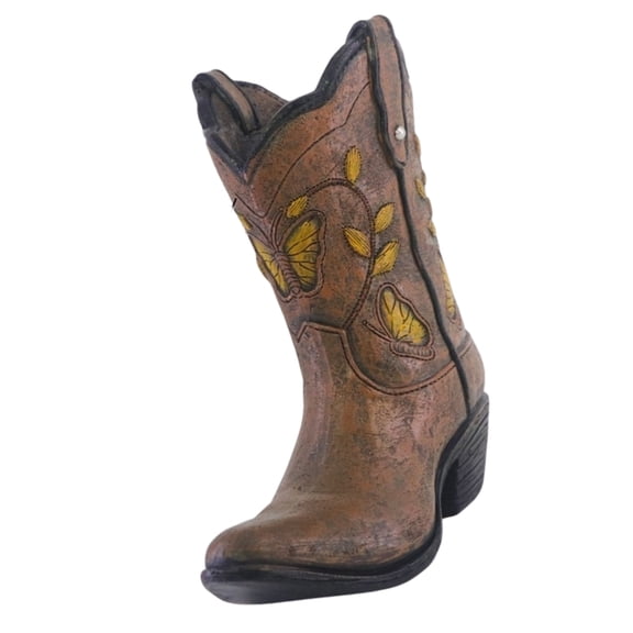Decorative Resin Boot Flowerpot Cowgirls Boot Vase With Creative Flower Arrangement Design For Living Room