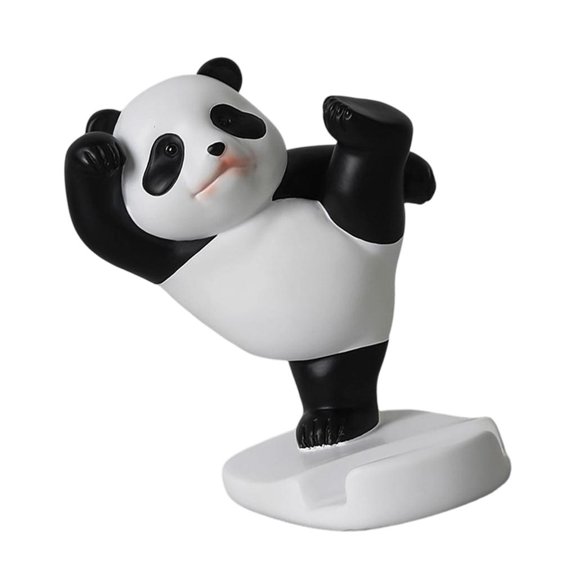 Decorative Resin Panda Desk Figurine Phone Tablet Holder For Home Office Decors